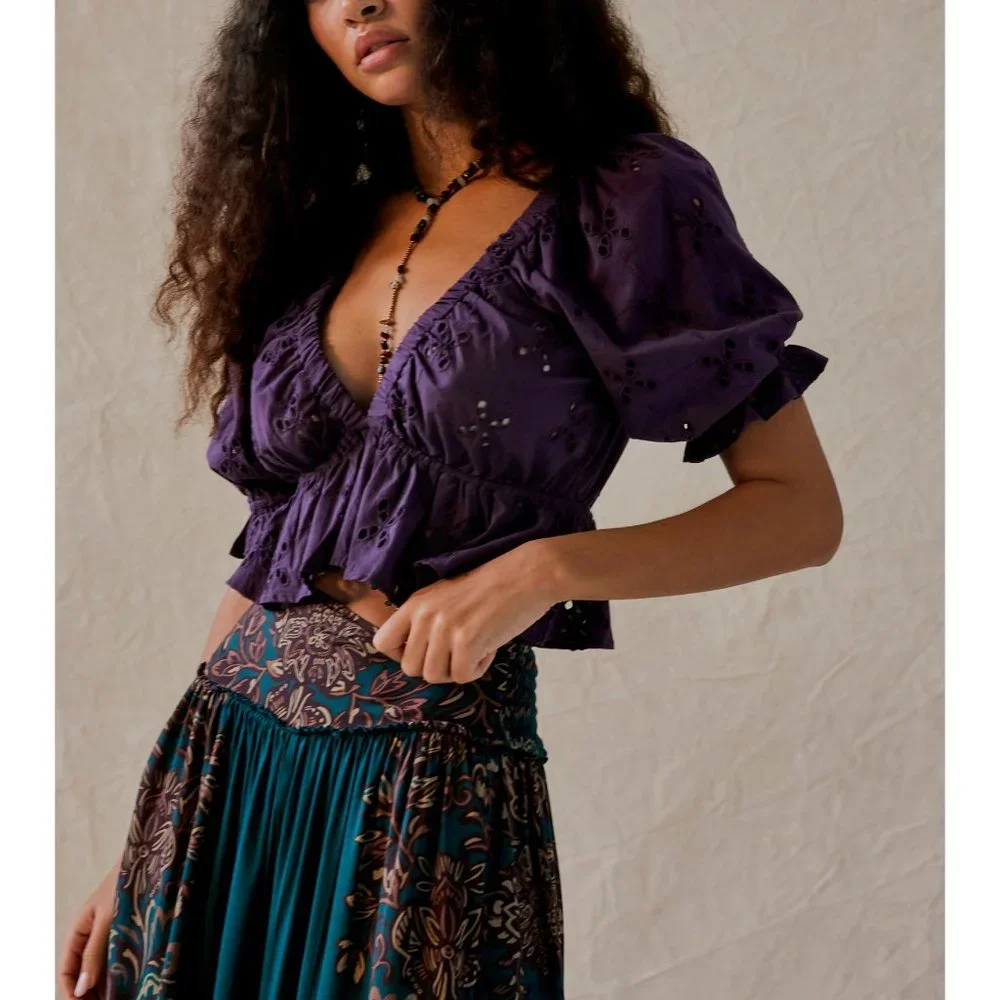 FREE PEOPLE Gardenia Top / Moonscape - Picture 1 of 9